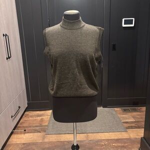 Vintage-Style Mock Neck Knit Vest – Harvé Benard Sport – Large